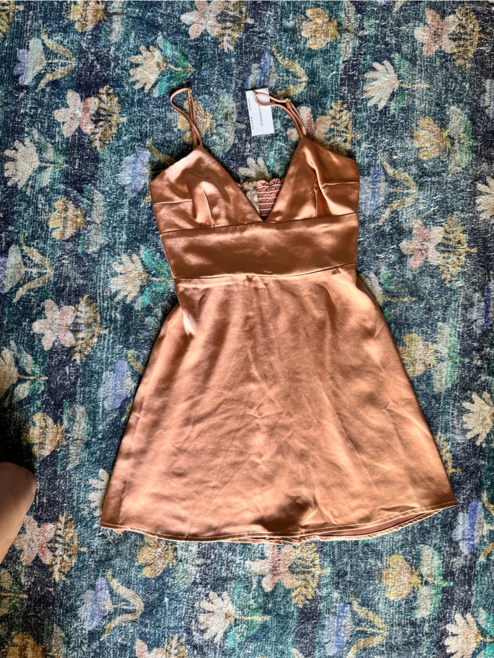 NWT RESA Copper Satin Mini Dress